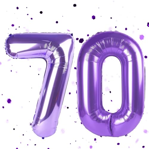 Lila Luftballon 70,Zahlen Luftballon Lila,40 Zoll lila Folienballon 70,Zahlenballon 70 Helium Ballon Luftballon 70 Geburtstag für Geburtstagsdeko Frau Mann Jubiläum Party Deko von UDRKFOPK