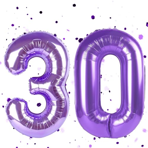 Lila Luftballon 80,Zahlen Luftballon Lila,40 Zoll lila Folienballon 80,Zahlenballon 80 Helium Ballon Luftballon 80 Geburtstag für Geburtstagsdeko Frau Mann Jubiläum Party Deko von UDRKFOPK