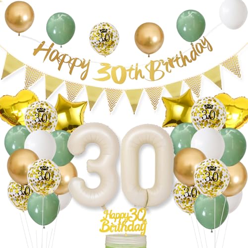 30 Geburtstag Frauen Männer ,Deko 30. geburtstag Frauen,Salbeigrüne Geburtstagsdeko 30 jahre Frauen,Folienballon Zahl Luftballon 30.Geburtstag Happy Birthday Girlande Geburtstagsdeko Frauen 30 Jahr 30 Geburtstag Frauen Männer ,Deko 30. geburtstag Frauen,Salbeigrüne Geburtstagsdeko 30 jahre Frauen,Folienballon Zahl Luftballon 30.Geburtstag Happy Birthday Girlande Geburtstagsdeko Frauen 30 Jahr von UDRKFOPK