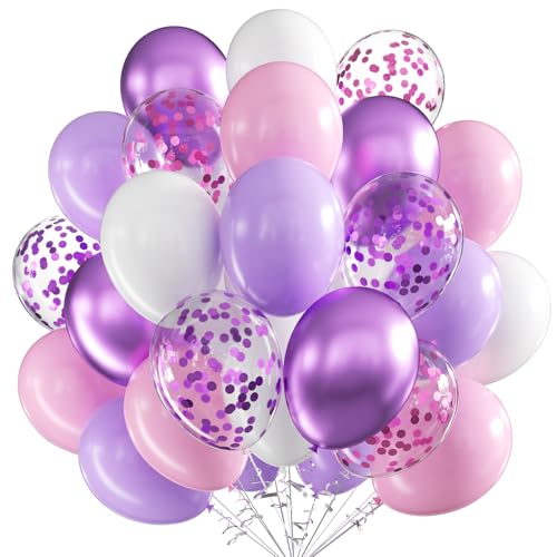 Luftballons Geburtstag Rosa Lila,60 Stück 12 Zoll Pastell Pink lila Luftballons Metallic lila Rosa Konfetti Ballons für Mädchen Geburtstag Baby Dusche Braut Party Dekoration Luftballons Geburtstag Rosa Lila,60 Stück 12 Zoll Pastell Pink lila Luftballons Metallic lila Rosa Konfetti Ballons für Mädchen Geburtstag Baby Dusche Braut Party Dekoration von UDRKFOPK