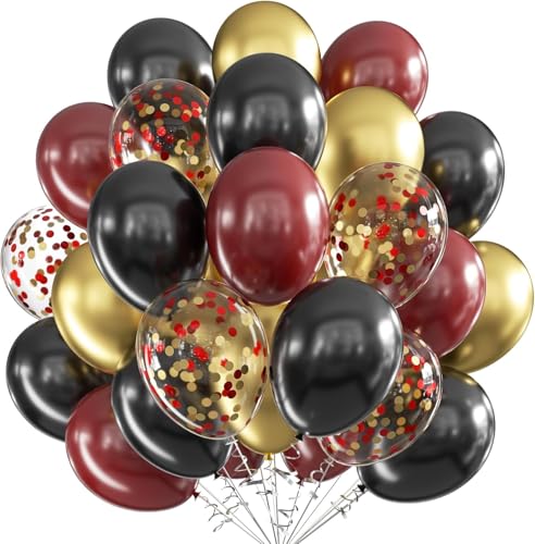Luftballons Geburtstag Schwarz Burgund Gold,60pcs 12 Zoll Rot Schwarze luftballons,Metallic Gold Konfetti Ballons für Geburtstag Gender Jahrestag Hochzeit Weihnachten Halloween Party Deko Luftballons Geburtstag Schwarz Burgund Gold,60pcs 12 Zoll Rot Schwarze luftballons,Metallic Gold Konfetti Ballons für Geburtstag Gender Jahrestag Hochzeit Weihnachten Halloween Party Deko von UDRKFOPK