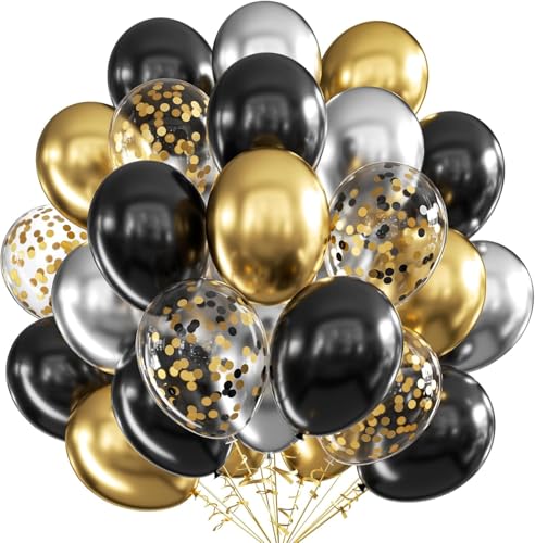 Luftballons Geburtstag Schwarz Gold,60pcs 12 Zoll Luftballons Gold Schwarz mit Gold Konfetti Ballons Geburtstagsballon Set für Geburtstag Dusche Hochzeit Graduierung Party Dekorationen Luftballons Geburtstag Schwarz Gold,60pcs 12 Zoll Luftballons Gold Schwarz mit Gold Konfetti Ballons Geburtstagsballon Set für Geburtstag Dusche Hochzeit Graduierung Party Dekorationen von UDRKFOPK