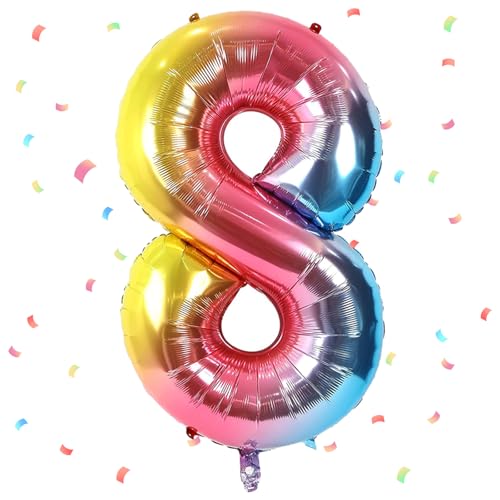 Regenbogen Luftballon 8,Zahlen Luftballon Regenbogen,40 Zoll Bunt Folienballon 8,101cm Sandweiß Zahlenballon 8 Helium Ballon Luftballon 8 Geburtstag für 8 Jahre Geburtstagsdeko Kinder Mädchen Junge Regenbogen Luftballon 8,Zahlen Luftballon Regenbogen,40 Zoll Bunt Folienballon 8,101cm Sandweiß Zahlenballon 8 Helium Ballon Luftballon 8 Geburtstag für 8 Jahre Geburtstagsdeko Kinder Mädchen Junge von UDRKFOPK
