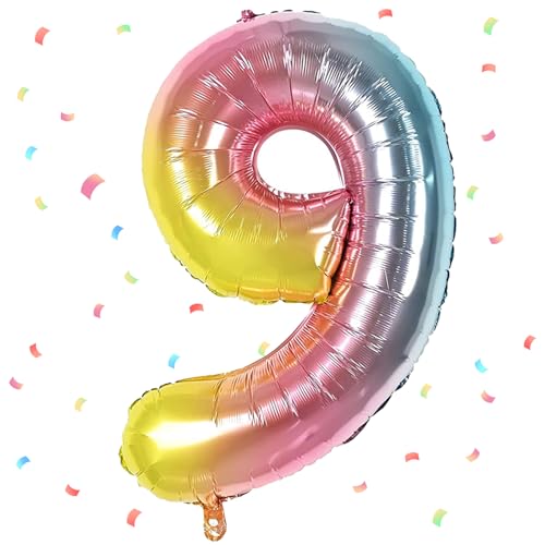 Regenbogen Luftballon 9,Zahlen Luftballon Regenbogen,40 Zoll Bunt Folienballon 9,101cm Sandweiß Zahlenballon 9 Helium Ballon Luftballon 9 Geburtstag für 9 Jahre Geburtstagsdeko Kinder Mädchen Junge Regenbogen Luftballon 9,Zahlen Luftballon Regenbogen,40 Zoll Bunt Folienballon 9,101cm Sandweiß Zahlenballon 9 Helium Ballon Luftballon 9 Geburtstag für 9 Jahre Geburtstagsdeko Kinder Mädchen Junge von UDRKFOPK