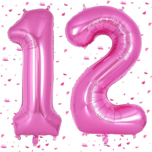 Rosa Pink Luftballon 12,Zahlen Luftballons rosa pink,40 Zoll Folienballon 12,101cm Rosa Pink Zahlenballon 12 Helium Ballon 12 Geburtstag für Geburtstagsdeko Kinder Mädchen Junge Rosa Pink Luftballon 12,Zahlen Luftballons rosa pink,40 Zoll Folienballon 12,101cm Rosa Pink Zahlenballon 12 Helium Ballon 12 Geburtstag für Geburtstagsdeko Kinder Mädchen Junge von UDRKFOPK