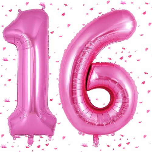 Rosa Pink Luftballon 16,Zahlen Luftballons rosa pink,40 Zoll Folienballon 16,101cm Rosa Pink Zahlenballon 16 Helium Ballon 16th Geburtstag für Geburtstagsdeko Kinder Mädchen Junge Rosa Pink Luftballon 16,Zahlen Luftballons rosa pink,40 Zoll Folienballon 16,101cm Rosa Pink Zahlenballon 16 Helium Ballon 16th Geburtstag für Geburtstagsdeko Kinder Mädchen Junge von UDRKFOPK