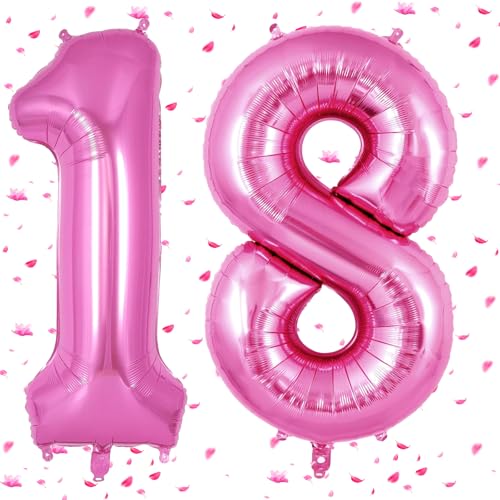 Rosa Pink Luftballon 18,Zahlen Luftballons rosa pink,40 Zoll Folienballon 18,101cm Rosa Pink Zahlenballon 18 Helium Ballon 18th Geburtstag für Geburtstagsdeko Kinder Mädchen Junge Rosa Pink Luftballon 18,Zahlen Luftballons rosa pink,40 Zoll Folienballon 18,101cm Rosa Pink Zahlenballon 18 Helium Ballon 18th Geburtstag für Geburtstagsdeko Kinder Mädchen Junge von UDRKFOPK