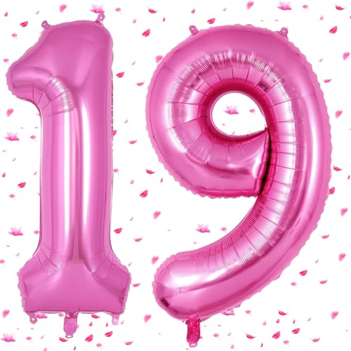 Rosa Pink Luftballon 19,Zahlen Luftballons rosa pink,40 Zoll Folienballon 1&9,Rosa Pink Zahlenballon 19 Helium Ballon 19 Geburtstag für 19th Geburtstagsdeko Mädchen Junge Jubiläum Party Deko Rosa Pink Luftballon 19,Zahlen Luftballons rosa pink,40 Zoll Folienballon 1&9,Rosa Pink Zahlenballon 19 Helium Ballon 19 Geburtstag für 19th Geburtstagsdeko Mädchen Junge Jubiläum Party Deko von UDRKFOPK