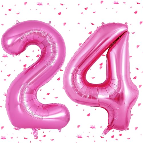 Rosa Pink Luftballon 24,Zahlen Luftballons rosa pink,40 Zoll Rosa Pink Folienballon 2&4,Zahlenballon 24 Helium Ballon 24 Geburtstag für 24th Geburtstagsdeko Mädchen Junge Rosa Pink Luftballon 24,Zahlen Luftballons rosa pink,40 Zoll Rosa Pink Folienballon 2&4,Zahlenballon 24 Helium Ballon 24 Geburtstag für 24th Geburtstagsdeko Mädchen Junge von UDRKFOPK