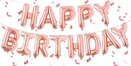 Rosegold Happy Birthday Ballons Banner,Happy Birthday Luftballon Girlande 16 Zoll Silver Folie Happy Birthday Folienballon Luftballon Helium Ballon Geburtstagsballon Banner für Geburtstag Party Rosegold Happy Birthday Ballons Banner,Happy Birthday Luftballon Girlande 16 Zoll Silver Folie Happy Birthday Folienballon Luftballon Helium Ballon Geburtstagsballon Banner für Geburtstag Party von UDRKFOPK
