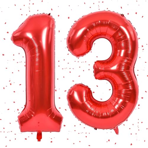 Rot Luftballon 13,Zahlen Luftballon Rot,40 Zoll Folienballon 1&3,Zahlenballon 13 Helium Ballon Luftballon 13 Geburtstag für 13th Geburtstagsdeko Mädchen Junge Jubiläum Party Deko Rot Luftballon 13,Zahlen Luftballon Rot,40 Zoll Folienballon 1&3,Zahlenballon 13 Helium Ballon Luftballon 13 Geburtstag für 13th Geburtstagsdeko Mädchen Junge Jubiläum Party Deko von UDRKFOPK