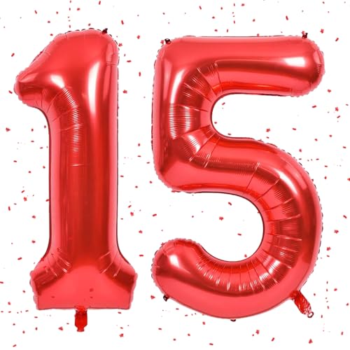 Rot Luftballon 15,Zahlen Luftballon Rot,40 Zoll Folienballon 1&5,Zahlenballon 15 Helium Ballon Luftballon 15 Geburtstag für 15th Geburtstagsdeko Mädchen Junge Jubiläum Party Deko Rot Luftballon 15,Zahlen Luftballon Rot,40 Zoll Folienballon 1&5,Zahlenballon 15 Helium Ballon Luftballon 15 Geburtstag für 15th Geburtstagsdeko Mädchen Junge Jubiläum Party Deko von UDRKFOPK