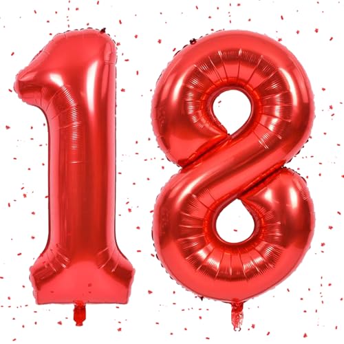 Rot Luftballon 18,Zahlen Luftballon Rot,40 Zoll Folienballon 1&8,Zahlenballon 18 Helium Ballon Luftballon 18 Geburtstag für 18th Geburtstagsdeko Mädchen Junge Jubiläum Party Deko Rot Luftballon 18,Zahlen Luftballon Rot,40 Zoll Folienballon 1&8,Zahlenballon 18 Helium Ballon Luftballon 18 Geburtstag für 18th Geburtstagsdeko Mädchen Junge Jubiläum Party Deko von UDRKFOPK