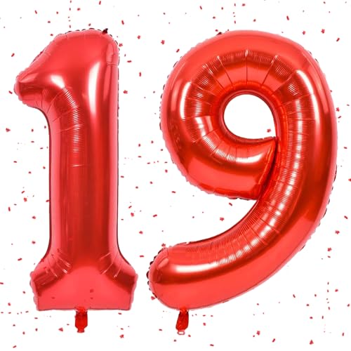 Rot Luftballon 19,Zahlen Luftballon Rot,40 Zoll Folienballon 1&9,Zahlenballon 19 Helium Ballon Luftballon 19 Geburtstag für 19th Geburtstagsdeko Mädchen Junge Jubiläum Party Deko Rot Luftballon 19,Zahlen Luftballon Rot,40 Zoll Folienballon 1&9,Zahlenballon 19 Helium Ballon Luftballon 19 Geburtstag für 19th Geburtstagsdeko Mädchen Junge Jubiläum Party Deko von UDRKFOPK