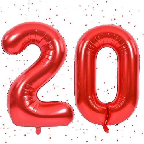 Rot Luftballon 20,Zahlen Luftballon Rot,40 Zoll rot Folienballon 20,101cm Zahlenballon 20 Helium Ballon luftballon 20 Geburtstag für 20th Geburtstagsdeko Mädchen Junge Rot Luftballon 20,Zahlen Luftballon Rot,40 Zoll rot Folienballon 20,101cm Zahlenballon 20 Helium Ballon luftballon 20 Geburtstag für 20th Geburtstagsdeko Mädchen Junge von UDRKFOPK