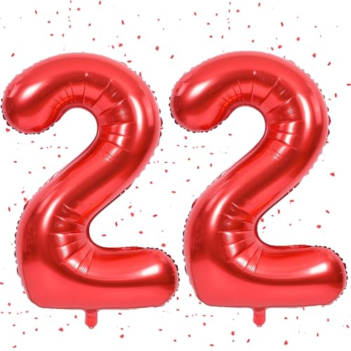 Rot Luftballon 22,Zahlen Luftballon Rot,40 Zoll rot Folienballon 22,Zahlenballon 22 Helium Ballon luftballon 22 Geburtstag für 22th Geburtstagsdeko Mädchen Junge Rot Luftballon 22,Zahlen Luftballon Rot,40 Zoll rot Folienballon 22,Zahlenballon 22 Helium Ballon luftballon 22 Geburtstag für 22th Geburtstagsdeko Mädchen Junge von UDRKFOPK