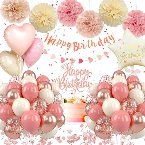 UDRKFOPK Geburtstagsdeko Mädchen,Geburtstagsdeko Mit Rosa Beige Gold Luftballons Geburtstag,Konfetti Ballons Geburtstag Pompons Party Deko Rosa Beige für Geburtstagsdeko Mädchen Baby UDRKFOPK Geburtstagsdeko Mädchen,Geburtstagsdeko Mit Rosa Beige Gold Luftballons Geburtstag,Konfetti Ballons Geburtstag Pompons Party Deko Rosa Beige für Geburtstagsdeko Mädchen Baby von UDRKFOPK