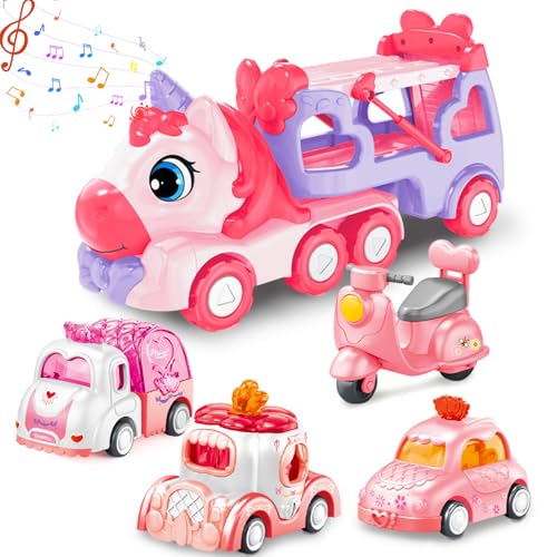 UDRKFOPK Spielzeug für 2-3 Jährige - Einhorn Mädchen Cars Carrier Truck mit Licht & Sound, perfekt für Geburtstage & Weihnachten UDRKFOPK Spielzeug für 2-3 Jährige - Einhorn Mädchen Cars Carrier Truck mit Licht & Sound, perfekt für Geburtstage & Weihnachten von UDRKFOPK
