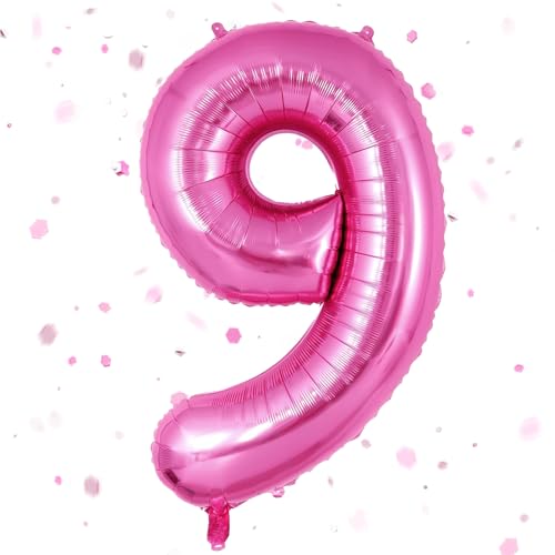 Zahlen Luftballon Rosa,Heißes rosa Luftballon 9, 40 Zoll Heißes rosa Folienballon 9,101cm rosa Zahlenballon 9 Helium Ballon luftballon 9 Geburtstag für 9 Jahre Geburtstagsdeko Kinder Mädchen Junge Zahlen Luftballon Rosa,Heißes rosa Luftballon 9, 40 Zoll Heißes rosa Folienballon 9,101cm rosa Zahlenballon 9 Helium Ballon luftballon 9 Geburtstag für 9 Jahre Geburtstagsdeko Kinder Mädchen Junge von UDRKFOPK