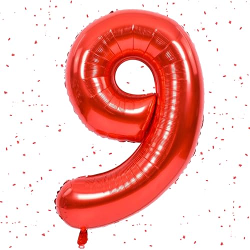 Zahlen Luftballon Rot,Rot luftballon 9, 40 Zoll Folienballon 9,101cm rot Zahlenballon 9 Helium Ballon luftballons 9 Geburtstag für 9 Jahre Geburtstagsdeko Kinder Mädchen Junge Zahlen Luftballon Rot,Rot luftballon 9, 40 Zoll Folienballon 9,101cm rot Zahlenballon 9 Helium Ballon luftballons 9 Geburtstag für 9 Jahre Geburtstagsdeko Kinder Mädchen Junge von UDRKFOPK