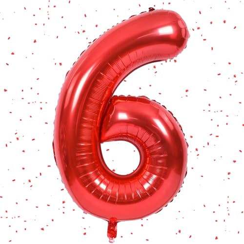 Zahlen Luftballon Rot,Rot luftballon 6, 40 Zoll Folienballon 6,101cm rot Zahlenballon 6 Helium Ballon luftballons 6 Geburtstag für 6 Jahre Geburtstagsdeko Kinder Mädchen Junge Zahlen Luftballon Rot,Rot luftballon 6, 40 Zoll Folienballon 6,101cm rot Zahlenballon 6 Helium Ballon luftballons 6 Geburtstag für 6 Jahre Geburtstagsdeko Kinder Mädchen Junge von UDRKFOPK