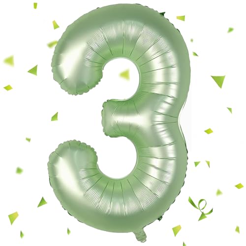 Zahlen Luftballon Salbeigrün,Salbeigrün Luftballon 3,40 Zoll Olivgrün Folienballon 3 Zahlenballon 3 Helium Ballon, Luftballon 3 Geburtstag für 3 Jahre Geburtstagsdeko Kinder Mädchen Junge Zahlen Luftballon Salbeigrün,Salbeigrün Luftballon 3,40 Zoll Olivgrün Folienballon 3 Zahlenballon 3 Helium Ballon, Luftballon 3 Geburtstag für 3 Jahre Geburtstagsdeko Kinder Mädchen Junge von UDRKFOPK