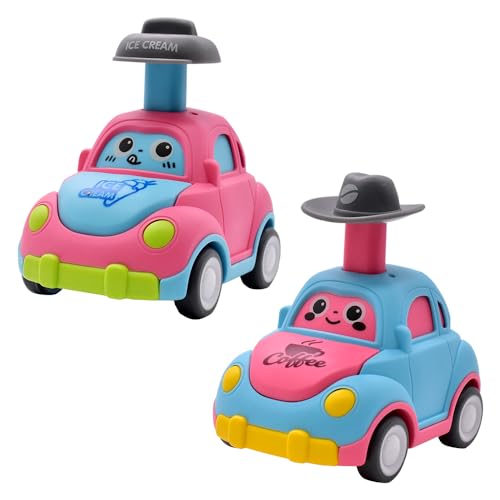 UDTGYELF Spielzeugautos Ab 1 Jahr, 2 Stück Auto, Press Go Autos, TUT TUT Baby Flitzer, Kinderspielzeug, Aufziehauto für 1-3 Jahre Jungen Mädchen von UDTGYELF