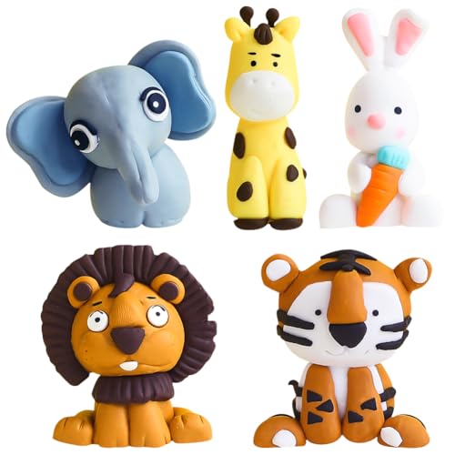 UDTGYELF Dschungel/Tier 5-teilige Zoo-Tier Kuchen Dekoration, Tortendeko für Geburtstag & Babyparty, Grün mit verschiedenen Tierfarben UDTGYELF Dschungel/Tier 5-teilige Zoo-Tier Kuchen Dekoration, Tortendeko für Geburtstag & Babyparty, Grün mit verschiedenen Tierfarben von UDTGYELF