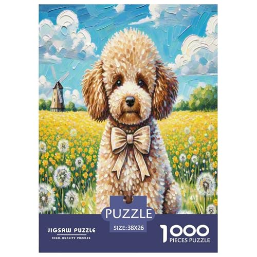 Bichon Frisé Puzzle 1000 Teile Schwer Puzzle Spielzeug Lernspiel Impossible Herausforderungsspielzeug Für Erwachsene Kinder 38x26cm/1000pcs von UENDOKRNN