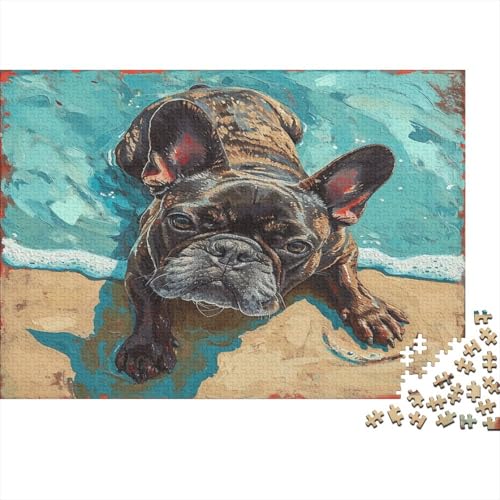Französische Bulldogge Puzzle 1000 Teile Erwachsene, Puzzlespiel Jigsaw Puzzles Erwachsenen Puzzlespiel Puzzel 1000pcs (75x50cm) von UENDOKRNN