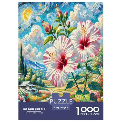 Hibiscus Puzzle 1000-teilige Schwer Puzzle Spielzeug Pädagogisches Spiel Impossible Herausforderung Spielzeug Für Erwachsene Kinder 70x50cm/1000pcs von UENDOKRNN
