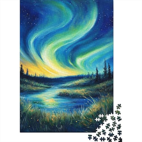 Nördliche Lichter Puzzle 1000-teilige Schwer Puzzle Spielzeug Pädagogisches Spiel Impossible Herausforderung Spielzeug Für Erwachsene Und Kinder Ab 14 Jahren 1000pcs (75x50cm) von UENDOKRNN