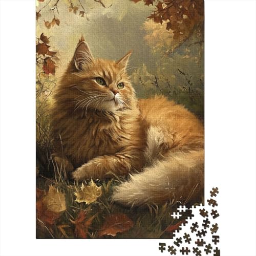 Norwegischer Waldkatze Puzzle 1000 Teile Schwer Puzzle Spielzeug Pädagogisches Spiel Impossible Herausforderungsspielzeug Für Erwachsene Und Kinder Ab 14 Jahren 1000pcs (75x50cm) von UENDOKRNN