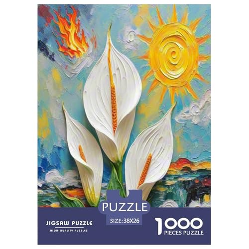 Peace Lilie Puzzle 1000-teilige Schwer Puzzle Spielzeug Pädagogisches Spiel Impossible Herausforderungsspielzeug Für Erwachsene Kinder 38x26cm/1000pcs von UENDOKRNN
