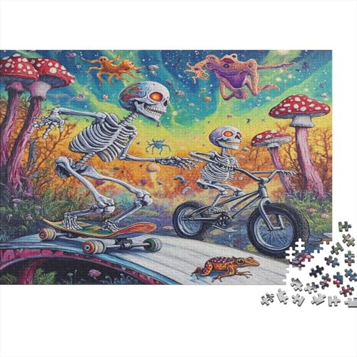 Schädel 1000 Stück Puzzles Für Erwachsene Teenager Stress Abbauen Familien-Puzzlespiel 1000-teiliges Puzzle Kinder Lernspiel Spielzeug Geschenk Puzzel 1000pcs (75x50cm) von UENDOKRNN