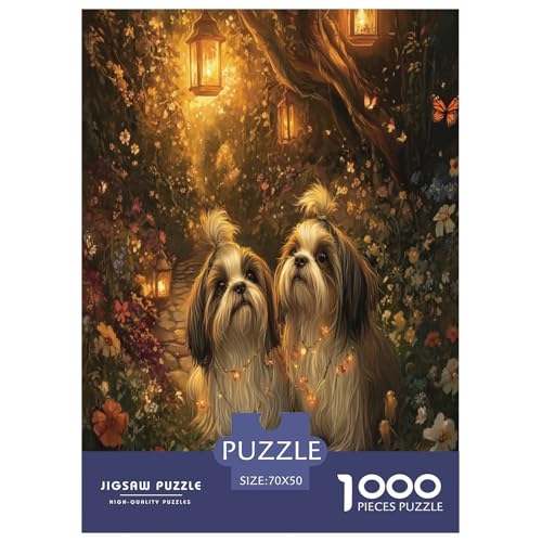 Shih Tzu Puzzle 1000-teilige Schwer Puzzle Spielzeug Pädagogisches Spiel Impossible Herausforderung Spielzeug Für Erwachsene Und Kinder Ab 14 Jahren 70x50cm/1000pcs von UENDOKRNN