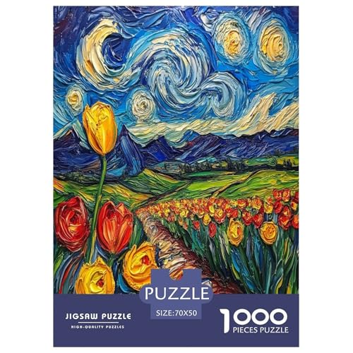 Tulpen Puzzle 1000-teilige Schwer Puzzle Spielzeug Pädagogisches Spiel Impossible Herausforderungsspielzeug Für Erwachsene Und Kinder Ab 14 Jahren 70x50cm/1000pcs von UENDOKRNN