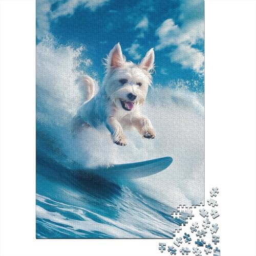 West Highland White Terrier Puzzle 1000-teilige Schwer Puzzle Spielzeug Pädagogisches Spiel Impossible Herausforderung Spielzeug Für Erwachsene Und Kinder Ab 14 Jahren 1000pcs (75x50cm) von UENDOKRNN
