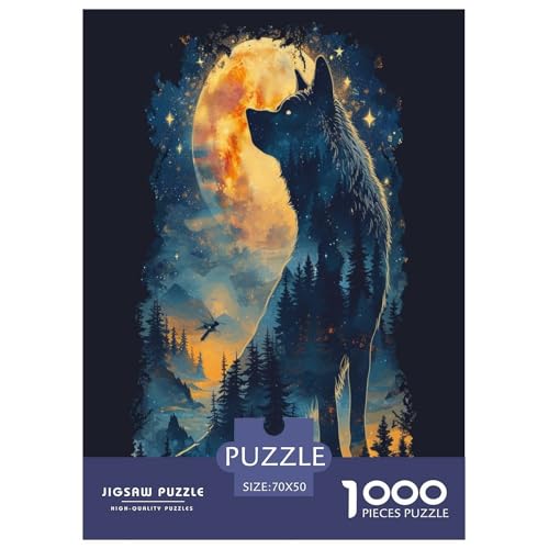 Wolf Puzzle 1000 Teile Schwer Puzzle Spielzeug Pädagogisches Spiel Impossible Herausforderung Spielzeug Für Erwachsene Kinder 70x50cm/1000pcs von UENDOKRNN