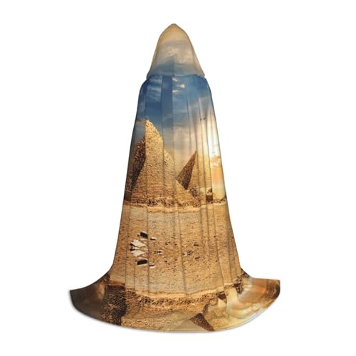 UENFFKDAP (Ägyptische Pyramide in Wüste) Druck Kapuzenumhang für Jugendliche Kapuzenumhang Partydekoration Umhang Größe L weich und elastisch von UENFFKDAP