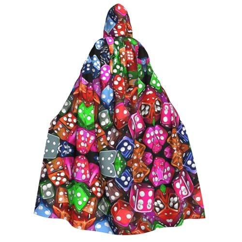 UENFFKDAP (Spiel-Würfel-Set) Druck Erwachsene Kapuzenumhang Halloween Umhang Robe Halloween Kostüme Party Dekor für Damen Herren weich und elastisch von UENFFKDAP