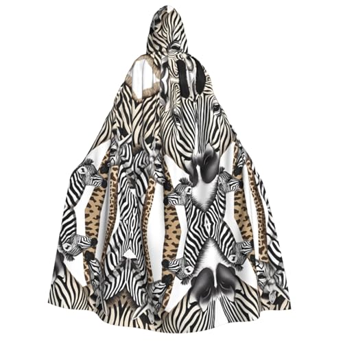 UENFFKDAP Kapuzenumhang für Erwachsene, Zebra- und Giraffenmotiv, Halloween-Umhang, Halloween-Kostüme, Party-Dekoration für Damen und Herren, weich und elastisch UENFFKDAP Kapuzenumhang für Erwachsene, Zebra- und Giraffenmotiv, Halloween-Umhang, Halloween-Kostüme, Party-Dekoration für Damen und Herren, weich und elastisch von UENFFKDAP