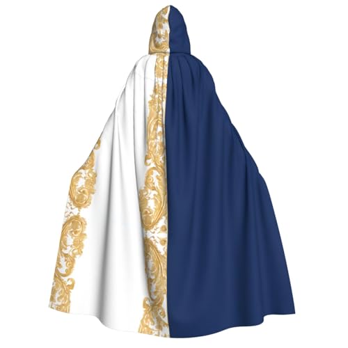 UENFFKDAP Kapuzenumhang für Erwachsene, goldfarben, blau, weiß, bedruckt, Halloween, Kostüme, Party-Dekoration für Damen und Herren, weich und elastisch UENFFKDAP Kapuzenumhang für Erwachsene, goldfarben, blau, weiß, bedruckt, Halloween, Kostüme, Party-Dekoration für Damen und Herren, weich und elastisch von UENFFKDAP