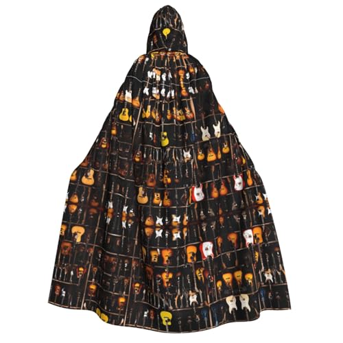 UENFFKDAP Kapuzenumhang für Erwachsene, mit Gitarrenmuster, Halloween-Umhang, Halloween-Kostüme, Party-Dekoration für Damen und Herren, weich und elastisch UENFFKDAP Kapuzenumhang für Erwachsene, mit Gitarrenmuster, Halloween-Umhang, Halloween-Kostüme, Party-Dekoration für Damen und Herren, weich und elastisch von UENFFKDAP