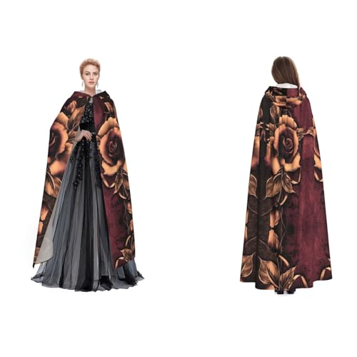 UENFFKDAP Kapuzenumhang mit Kapuze für Damen, Herren, Erwachsene, Gothic-Rose, für Halloween, Cosplay, Party, Kostüme UENFFKDAP Kapuzenumhang mit Kapuze für Damen, Herren, Erwachsene, Gothic-Rose, für Halloween, Cosplay, Party, Kostüme von UENFFKDAP