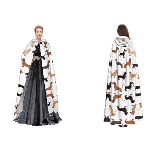 UENFFKDAP Kapuzenumhang mit Kapuze für Damen, Herren, Erwachsene, mit Dackel-Motiv, für Halloween, Cosplay, Party, Kostüme UENFFKDAP Kapuzenumhang mit Kapuze für Damen, Herren, Erwachsene, mit Dackel-Motiv, für Halloween, Cosplay, Party, Kostüme von UENFFKDAP