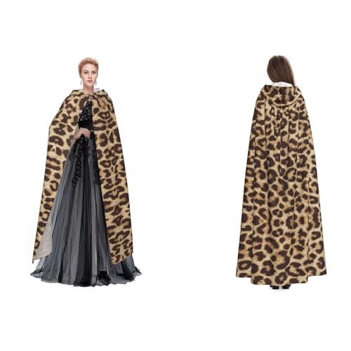 UENFFKDAP Kapuzenumhang mit Leopardenmuster, für Damen, Herren, Erwachsene, volle Länge, mit Kapuze, für Halloween, Cosplay, Party, Kostüme UENFFKDAP Kapuzenumhang mit Leopardenmuster, für Damen, Herren, Erwachsene, volle Länge, mit Kapuze, für Halloween, Cosplay, Party, Kostüme von UENFFKDAP