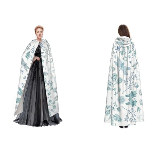 UENFFKDAP Kapuzenumhang mit Libellen-Aufdruck, für Damen, Herren, Erwachsene, volle Länge, mit Kapuze, für Halloween, Cosplay, Party, Kostüme UENFFKDAP Kapuzenumhang mit Libellen-Aufdruck, für Damen, Herren, Erwachsene, volle Länge, mit Kapuze, für Halloween, Cosplay, Party, Kostüme von UENFFKDAP