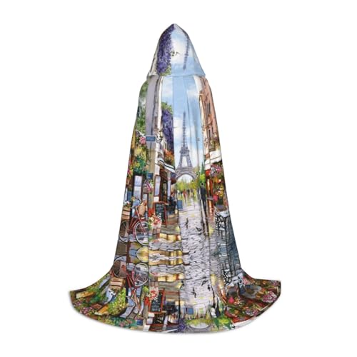 UENFFKDAP Kapuzenumhang mit Paris-Straßenszene und Eiffelturm-Druck, für Teenager, Kapuzenumhang, Party-Dekoration, Umhang, Größe L, weich und elastisch UENFFKDAP Kapuzenumhang mit Paris-Straßenszene und Eiffelturm-Druck, für Teenager, Kapuzenumhang, Party-Dekoration, Umhang, Größe L, weich und elastisch von UENFFKDAP