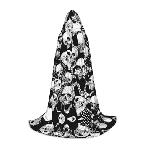 UENFFKDAP Kapuzenumhang mit Totenkopf-Hintergrund, bedruckt, für Teenager, Party-Dekoration, Größe S, weich und elastisch UENFFKDAP Kapuzenumhang mit Totenkopf-Hintergrund, bedruckt, für Teenager, Party-Dekoration, Größe S, weich und elastisch von UENFFKDAP